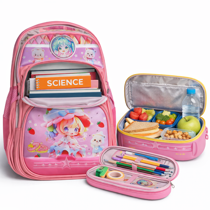 MOCHILA ESCOLAR 3 PIEZAS CON LUCES