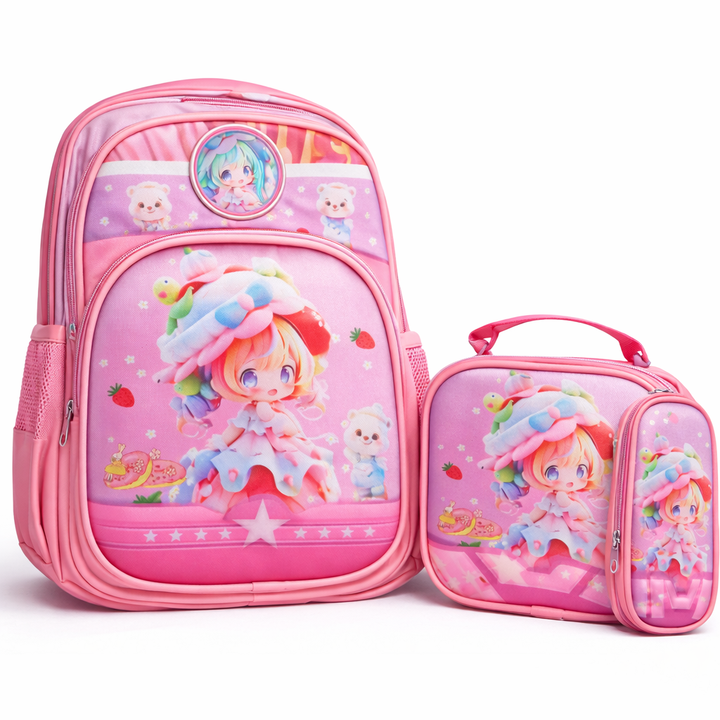 MOCHILA ESCOLAR 3 PIEZAS CON LUCES