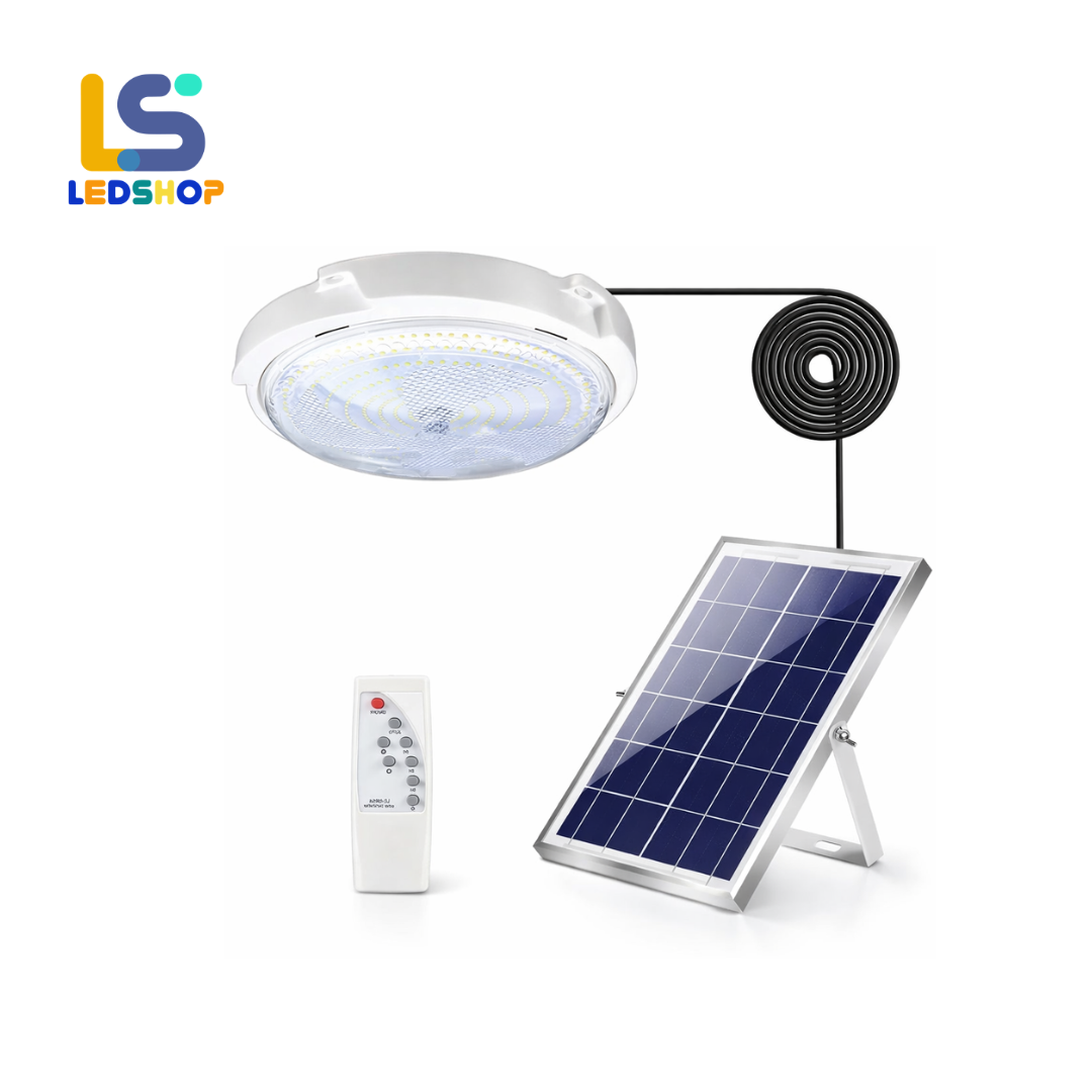 LAMPARA REDONDA PANEL SOLAR 500 WATTS