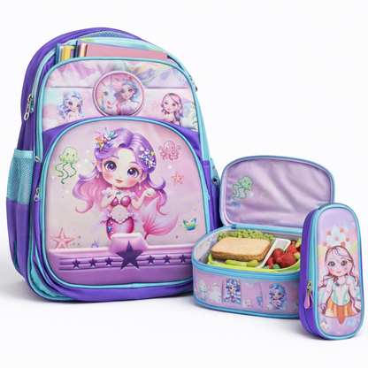 MOCHILA ESCOLAR 3 PIEZAS CON LUCES