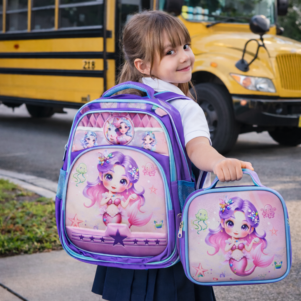 MOCHILA ESCOLAR 3 PIEZAS CON LUCES