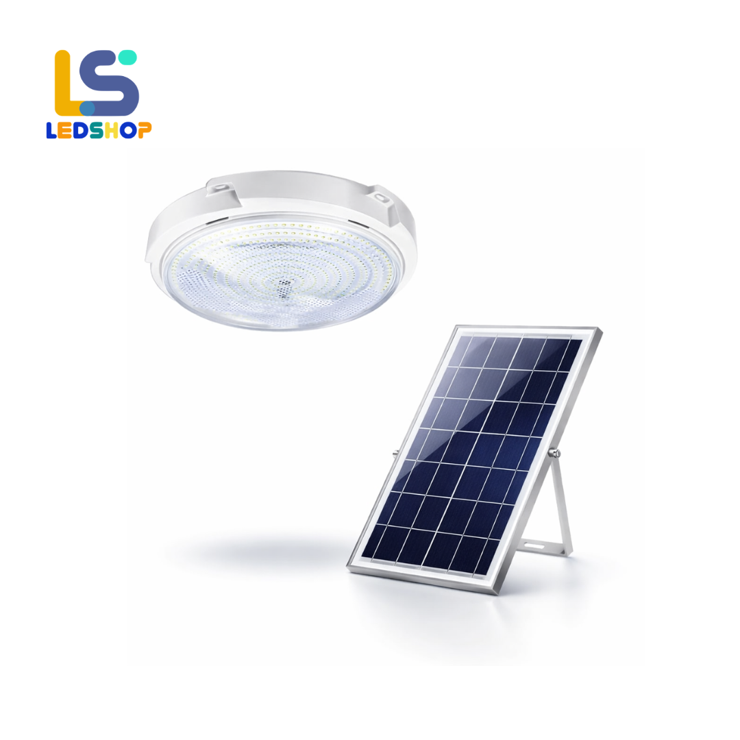 LAMPARA REDONDA PANEL SOLAR 200WATTS