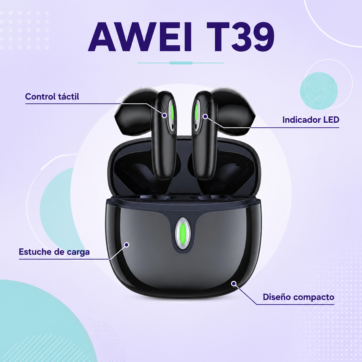 AUDIFONO BLUETOOTH AWEI T26 - Imagen 2