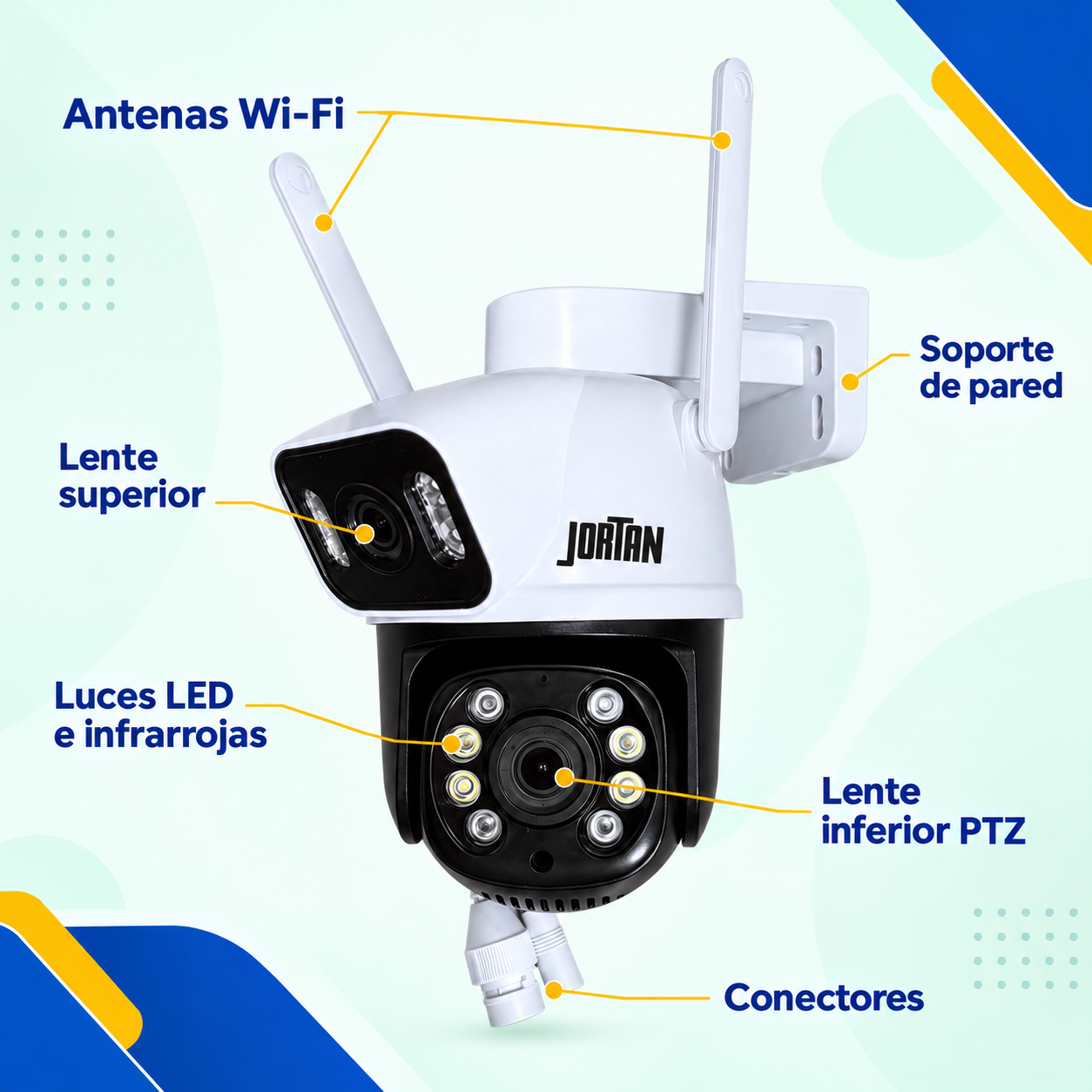 CAMARA DE SEGURIDAD JORTAN JT-9697-QJW /6MP - Imagen 2